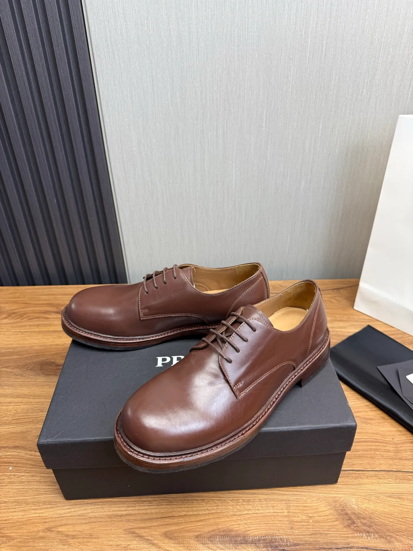 Men's shoes💰760💰 Prada.PRADA men's business casual leather shoes, 1:1 shipment ⬆️Luxurious and noble👞All imported original brand leather materials, just to create a more comfortable wearing experience, upper: original cowhide ➕Imported full cow lining, original genuine leather outsole ✔️36-45 (38.45 non-returnable)